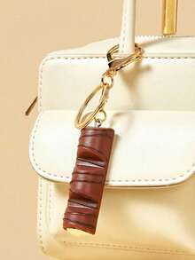 POKOJA LAND 1PC Realistic Mini Chocolate Keychain Korean Style Crispy Chocolate Bar Ice Cream Charm Bag Charm Cute Food Themed Accessories For Girls Gift - 彩色 - 查看 10