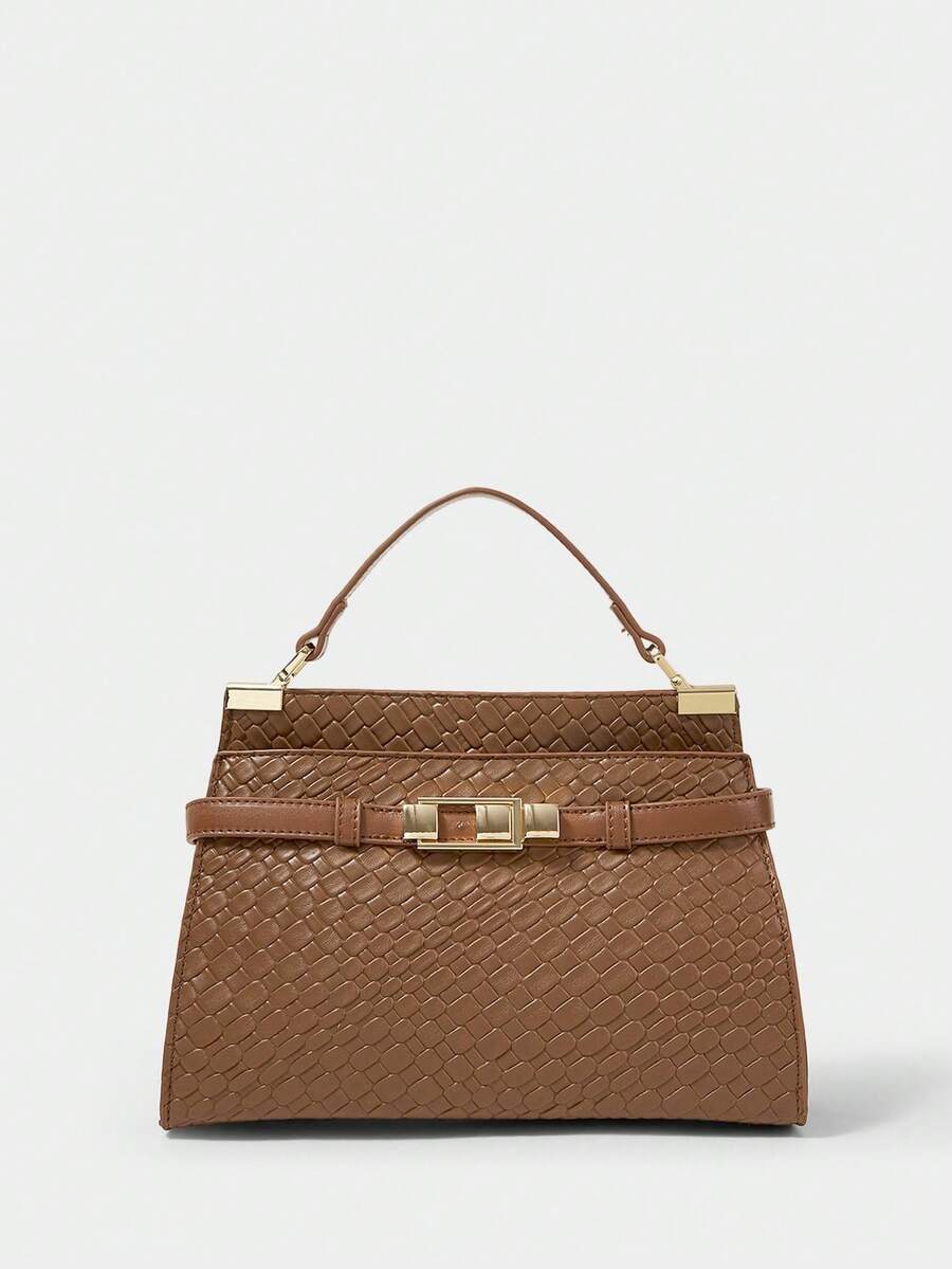SHECARRY Bolso de hombro y bolso de mano minimalista y versátil de moda para mujer - Bronce - Ver 1