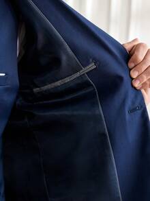 Officeau Bộ vest công sở thời trang nam SuitGent, bộ vest công sở trang trọng chất lượng cao, bộ tuxedo cưới dáng ôm cho chú rể, áo khoác vest nam. - Màu xanh hải quân - Xem 8