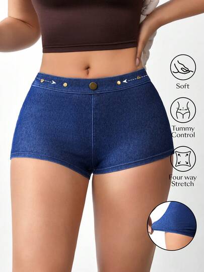 Flexra 女士纽扣休闲百搭日常牛仔短裤