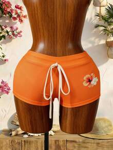 SaltGleam SaltGleam Bộ áo liền quần nữ in họa tiết buộc dây, thích hợp cho kỳ nghỉ - Nhiều màu - Xem 3