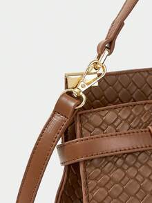 SHECARRY Bolso de hombro y bolso de mano minimalista y versátil de moda para mujer - Bronce - Ver 7