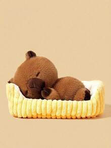 POKOJA LAND 2pcs Cute Capybaras In Sleeping Posture, Including Capybaras And Beds. They Are Very Suitable As Lovely Dolls To Give To Girls As New Year Or Birthday Gifts, And Also Make Perfect Christmas Gifts And Home Decorations. - 彩色 - 查看 9