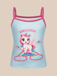 SHEIN 8pcs/Set Young Girl' Unicorn Pony Suspender Dress + Soft Briefs Underwear Set - Multicolor - View 5