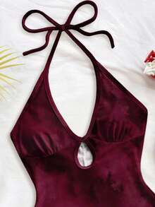 SHEIN WYWH Bộ áo liền quần buộc dây cổ yếm dành cho nữ, thích hợp cho kỳ nghỉ và mặc hàng ngày. - Nhiều màu - Xem 5