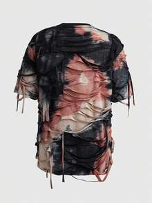 ROMWE MEN 男士宽松荒原风格短袖T恤 - 彩色 - 查看 5