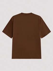 Whitmere Men's Shirt, Urban Casual Solid Color Minimalist Fashion, Relaxed Fit, Spring Summer - Coffee Brown - View 3