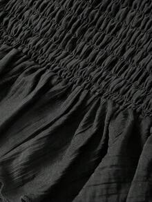 Sweetness Women's Retro Lace Patchwork Ribbon Tie Hollow Out Camisole - Black - View 4