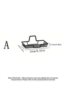 1PC Iron Storage Rack With Hook, Multipurpose Hole-Free Wall Mounted Corner Storage Shelf, Suitable For Bathroom, Bathroom Accessories, Room Decor Bathroom Accessories - Multicolor - View 8