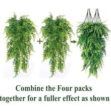 塑料植物，仿真吊兰蕨类植物，小型户外仿真植物 - 綠色 - 查看 6