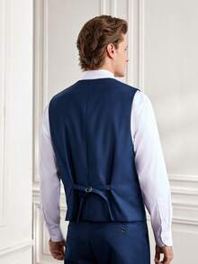 Officeau Bộ vest công sở thời trang nam SuitGent, bộ vest công sở trang trọng chất lượng cao, bộ tuxedo cưới dáng ôm cho chú rể, áo khoác vest nam. - Màu xanh hải quân - Xem 6