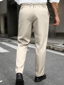 Manfinity Mode Pantalones de traje de unicolor para hombres de talla grande, formal, ceremonia - Albaricoque - Ver 2