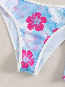 Bellisia Bộ bikini 3 mảnh mùa hè dành cho nữ, họa tiết hoa, kiểu dáng dự tiệc âm nhạc, váy yếm, phong cách thường ngày, thích hợp cho kỳ nghỉ. - Nhiều màu - Xem 3
