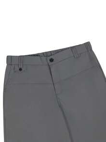 Manfinity Mode Men's Solid Color Minimalist Casual Suit Pants, Formal, Ceremony - Grey - View 4