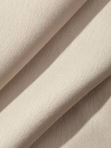 Dazy Plus Satin Fabric Fitted Elegant Business Casual Versatile Pleated Long Skirt, Suitable For Commuting, Plus Size Women, Fall Office Formal Beige - Beige - View 3