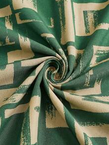 Rusticease Đầm dự tiệc xếp ly họa tiết hình học dành cho nữ cỡ lớn - màu xanh lá - Xem 9