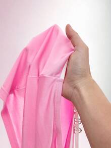 Amplova Đầm ngắn gợi cảm dành cho nữ với chi tiết đính đá hình trái tim ở ngực, eo khoét, dây mảnh, thích hợp cho các lễ hội âm nhạc, ngọt ngào và quyến rũ. - Màu Hồng baby - Xem 17