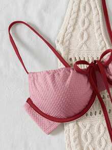 Bellisia Bộ bikini hai mảnh phối màu dành cho nữ mùa hè đi biển. - Nhiều màu - Xem 4