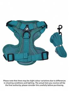 Reflective Pet Harness And Leash Set For Dog & Cat, Escape Proof Adjustable Small Dog Harness With Soft Mesh - Green - View 11