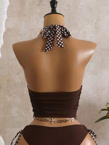 Bellisia 新款夏季度假波点露背性感系带吊带泳衣套装 - 彩色 - 查看 6