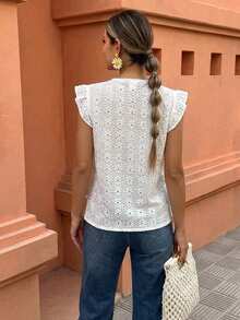 Flora Isola Flora Isola Áo thun nữ cổ tròn, tay ngắn thanh lịch, họa tiết hoa 3D, chất liệu vải jacquard dệt nổi, thích hợp mặc hàng ngày, công sở và đi nghỉ mát, mùa xuân/hè. - Màu be - Xem 2