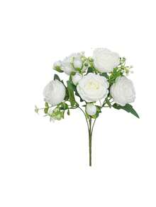1/3Pcs Realistic Touch Artificial Rose Bouquets, Fake Flowers For Home, Wedding, Party Table Decor, Mother's Day, Autumn Decoration, Desk & Garden Ornament - Multicolor - View 4