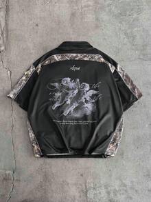 AXEPEAK Herrpolo med tryck och lapptäcke, sommar - Multifärgad - Visa 2