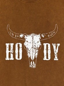 Áo tank top cổ tròn đơn giản dành cho nam, kiểu dáng "Power Totem", phong cách retro Mỹ, unisex, dáng rộng thoải mái, phù hợp cho trang phục mùa hè – Thích hợp cho mặc hàng ngày và các kỳ nghỉ hè. - Cà phê nâu - Xem 3