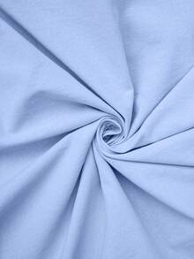 Breezaya 女士杏色滚边黑色A字宽松长连衣裙，春夏休闲度假装扮 - 藍色 - 查看 5