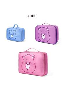 SHEIN X Care Bears 可爱卡通图案印花旅行收纳袋，分类收纳，多种尺寸可选，适用于各种尺寸的包袋，非常适合短途旅行、长途旅行、日常家庭收纳等场景，男女老少皆宜，学生适用，图案包括：开心熊、分享熊、生气熊 - 混色 - 查看 12