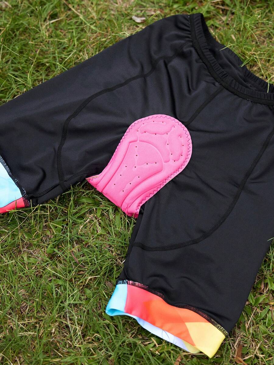 In My Nature Women's Letter Print Casual Fitness & Cycling Shorts - Black - View 1