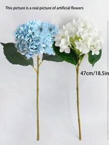 2支/6支人造绣球花，仿真绣球花，人造植物，非常适合春季装饰，高品质仿真花，是DIY婚礼花束、派对、家居、客厅、厨房、花园、酒店、办公室、书房和房间装饰的理想之选，也是情人节礼物、户外婚礼必备以及完美的返校礼物。 - 白+藍 - 查看 4