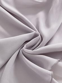 ROMWE Áo kiểu hở lưng gợi cảm, cổ yếm, vạt lệch. - Xám - Xem 10