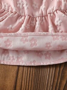 SHEIN Bộ đồ mùa hè dễ thương cho bé gái gồm áo sát nách hoa hồng và quần, trang trí nơ, phù hợp cho sinh nhật 2 tuổi, dã ngoại và du lịch - Hồng - Xem 7