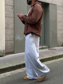 Heavens Edit Shwiy 男士时尚街头休闲常规厚度抽绳口袋夹克，复古拉面印花卡通字母图案连帽衫，适合春秋季穿着 - 咖啡棕 - 查看 4