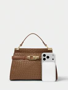 SHECARRY Bolso de hombro y bolso de mano minimalista y versátil de moda para mujer - Bronce - Ver 5