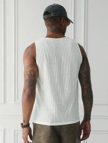 HUEFORM Men's Off-White Round Neck Casual Versatile Daily Wear Top Day Summer - Apricot - View 3
