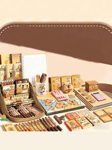 Capybara-Themed Stationery Gift Set - Includes Pufferfish Design Pencil Case, Highlighters, Sticky Notes, Notebook, Etc. - Suitable As A Birthday Or Partner Gift, Gift | Illustrated Pencil Case (Some Styles May Be Random) - Capybara Stationery Set - View 5