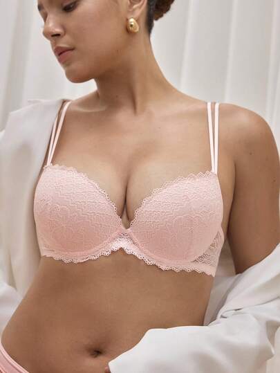 Bralution 1 件优质全蕾丝舒适加厚聚拢钢圈文胸，适合女士