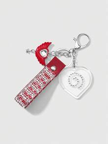 ROMWE Kawaii Bộ sản phẩm gồm 2 món đồ ngọt ngào và cá tính, phong cách retro đơn giản, kiểu sinh viên, màu đỏ + đen, chất liệu gốm mềm, đính đá lấp lánh, hạt gạo, dây đeo cổ tay bằng nylon sáng bóng, cánh thiên thần bằng nhựa acrylic, kim cương, ngôi sao tình yêu, xoáy nước, bánh cá, khung ảnh bạc có thể tháo rời, móc khóa tự làm, mặt dây chuyền túi xách, bộ kết hợp, thích hợp cho chị em gái, bạn gái, bạn bè, các cô gái và phụ nữ mặc hàng ngày, quà tặng ngày lễ. - Nhiều màu - 4 - Xem 9