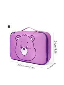 SHEIN X Care Bears 可爱卡通图案印花旅行收纳袋，分类收纳，多种尺寸可选，适用于各种尺寸的包袋，非常适合短途旅行、长途旅行、日常家庭收纳等场景，男女老少皆宜，学生适用，图案包括：开心熊、分享熊、生气熊 - 混色 - 查看 8