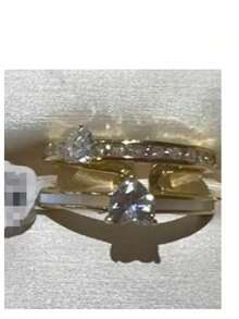 MOTF PREMIUM Anillo en forma de corazón LOVE VILLA, anillo liso de lujo ligero, anillo de dedo índice de alto nivel para mujer - Dorado - Ver 10