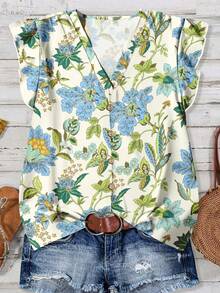SHEIN LUNE Women's Casual Floral Print Shirt, Suitable For Summer - Multicolor - View 3