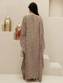 Yasmyna Đầm maxi Thổ Nhĩ Kỳ dành cho nữ và áo abaya truyền thống Ả Rập. - màu nâu - Xem 10