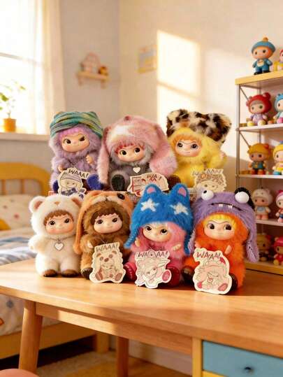 Wakuku 乙烯基娃娃 - 可爱 PVC 动物玩偶（淘气狐狸和兔子系列），青少年和成人收藏级可爱桌面玩具，完美礼物，含 6 种隐藏款式（新版本）