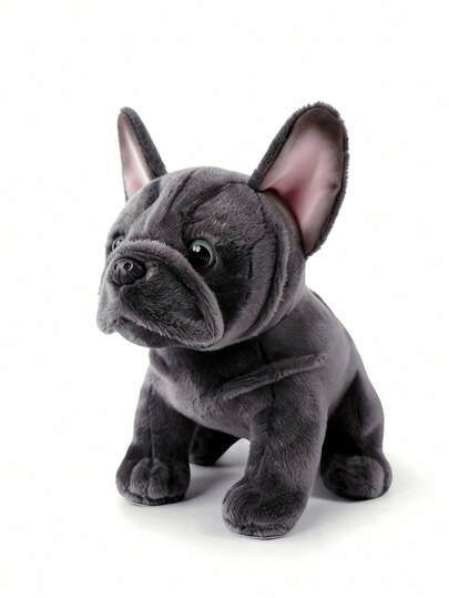 French Bulldog Plush Stuffed Animal - Soft Realistic Frenchie Puppy Toy With Expressive Eyes, Black & Grey Coarse Coat Texture, Plush Light Beige & Fluffy Ears - Ideal Gift For, Birthday, Christmas, Ventriloquism Practice - Durable & Cuddly Pet Companion For Boys & Girls, Cute Teddy Bear, Bunny Stuffed Animal, Small Teddy Bear