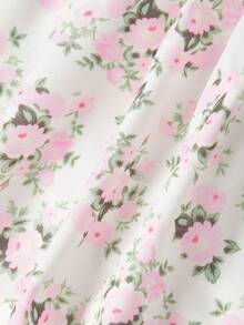 Sweetness Romantic Ditsy Floral Sleeveless Mini Dress, Sweet Countryside Style, Pink - Pink - View 3