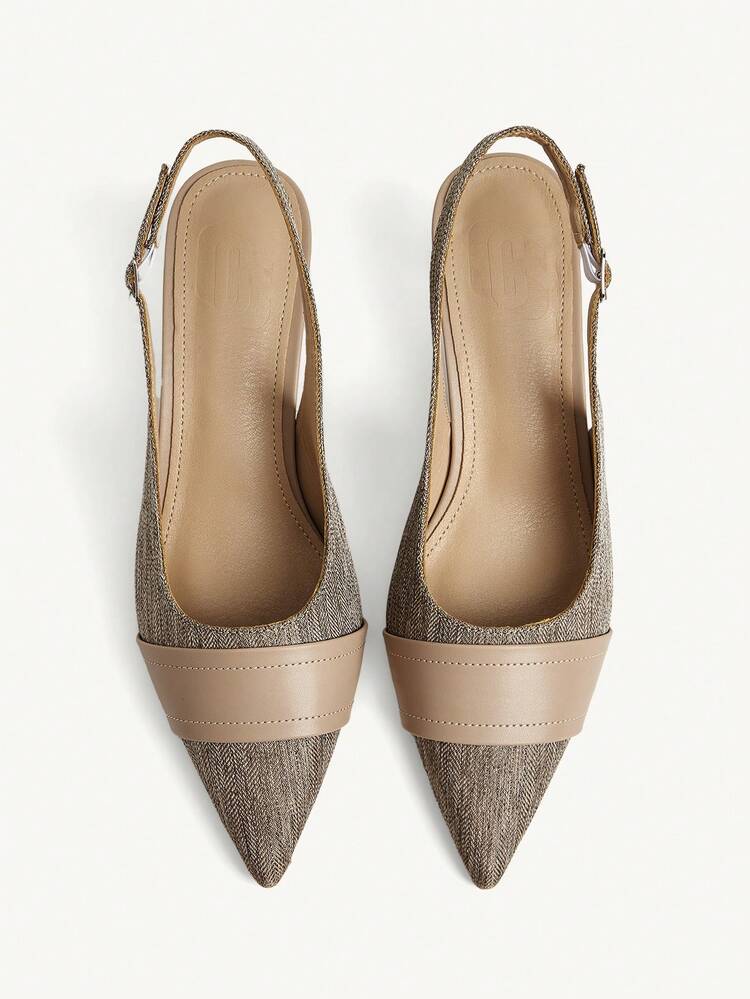 CUCCOO CHICEST Women Shoes French Weave High Heels Pointed Low Heels Versatile Workplace Shoes Women