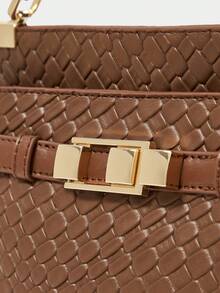 SHECARRY Bolso de hombro y bolso de mano minimalista y versátil de moda para mujer - Bronce - Ver 6