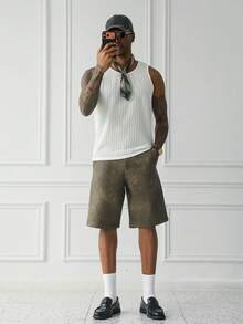 HUEFORM Men's Off-White Round Neck Casual Versatile Daily Wear Top Day Summer - Apricot - View 2